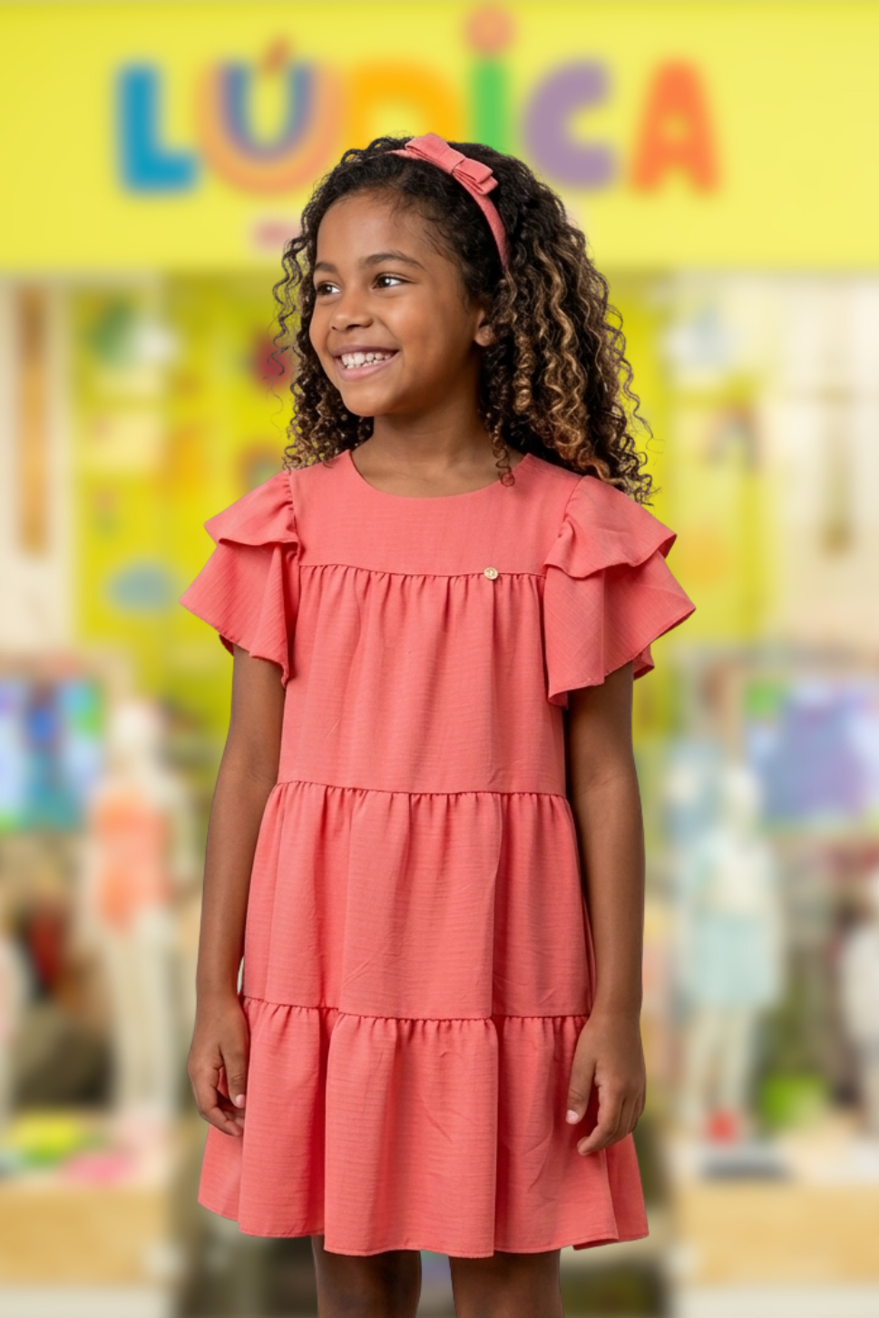 Vestido Infantil Luxo 3 Marias Goiaba