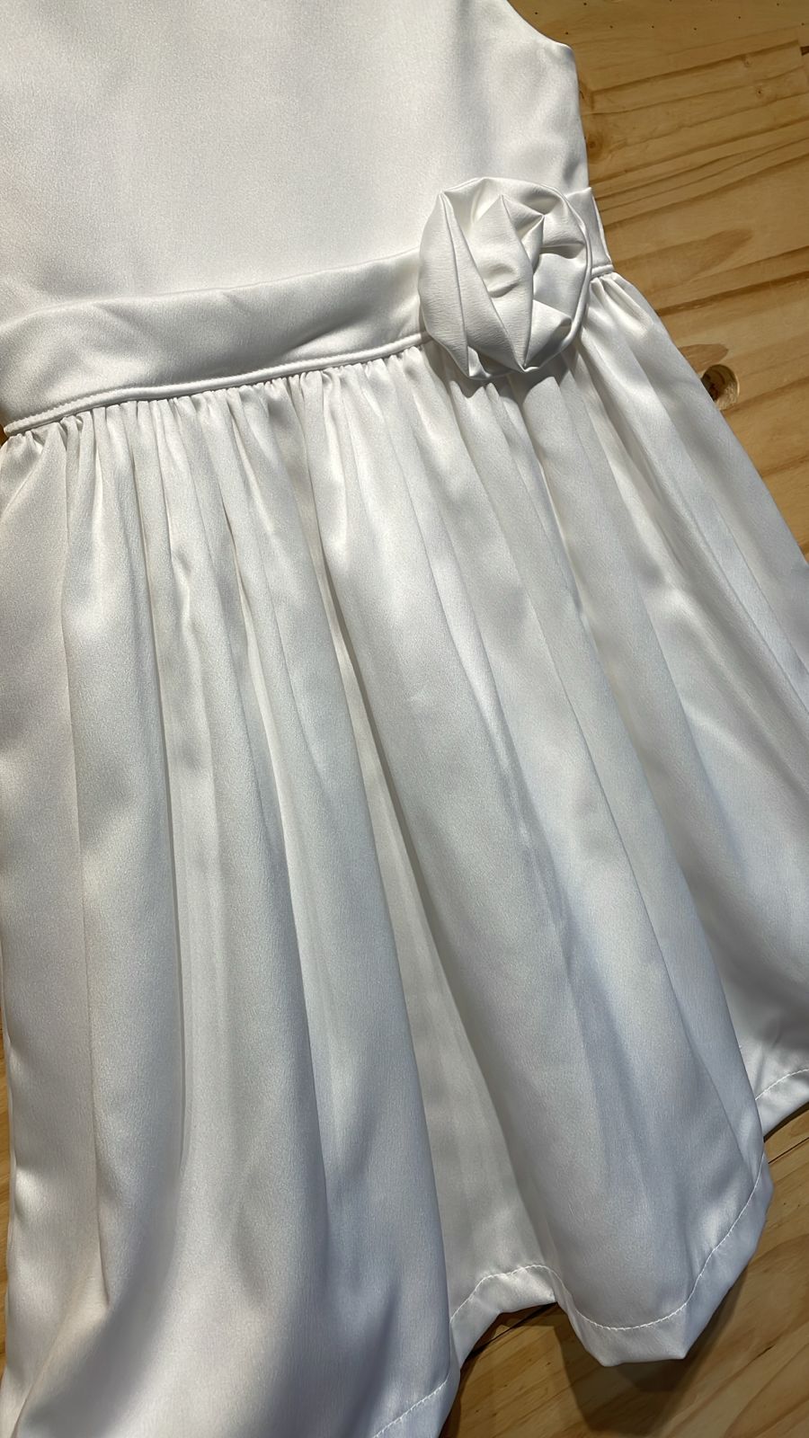 Vestido Alfaitaria Infantil Luxo Flor Branco