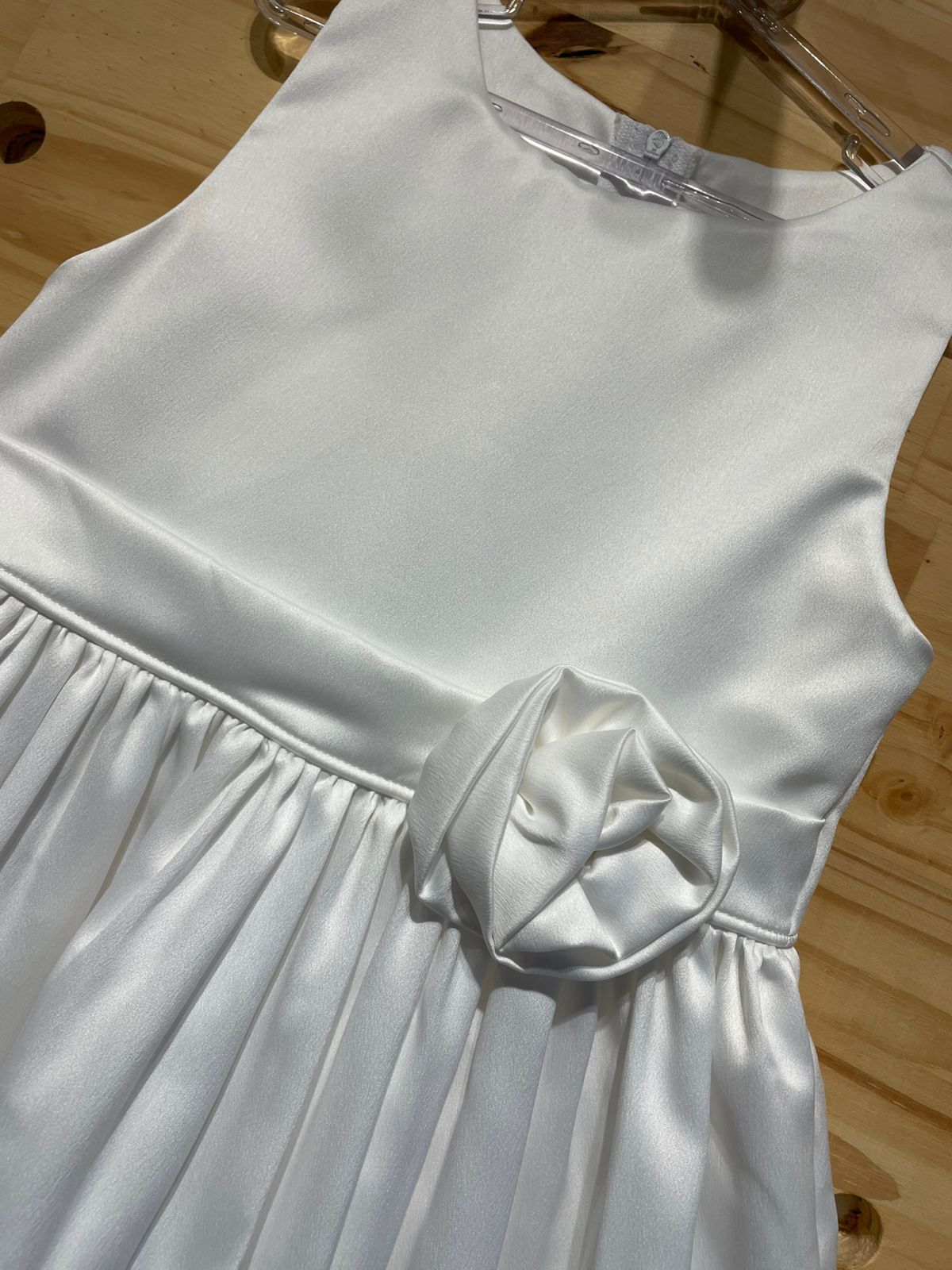 Vestido Alfaitaria Infantil Luxo Flor Branco