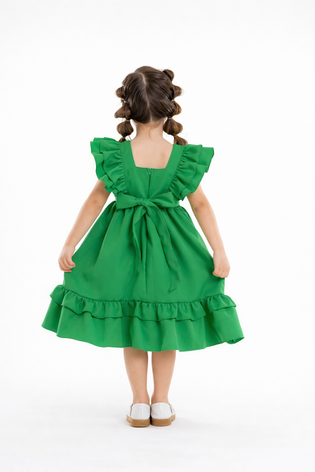 Vestido Infantil Meninas Verde Luxo