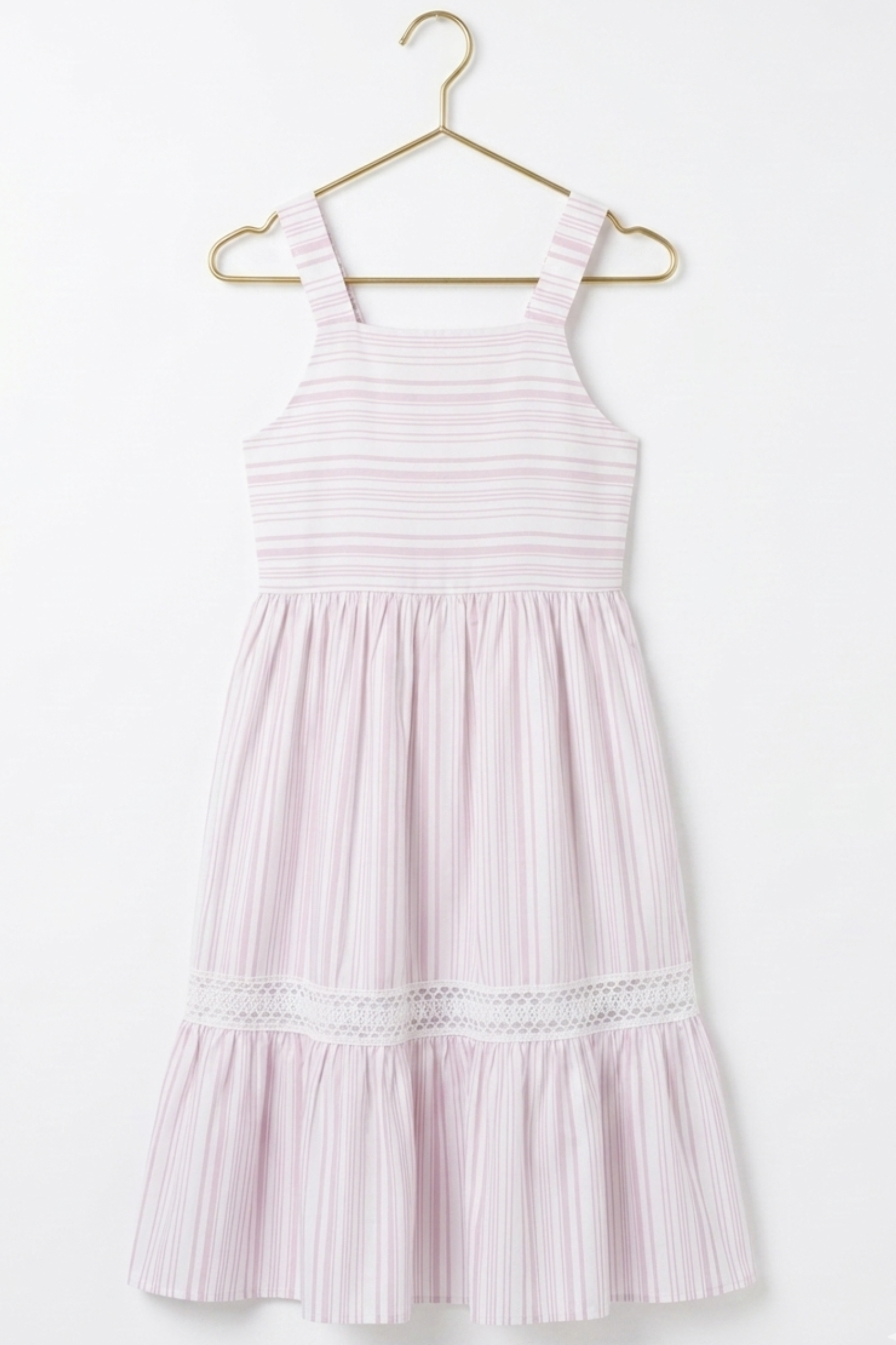 Vestido Juvenil Verão Listrado com Laise