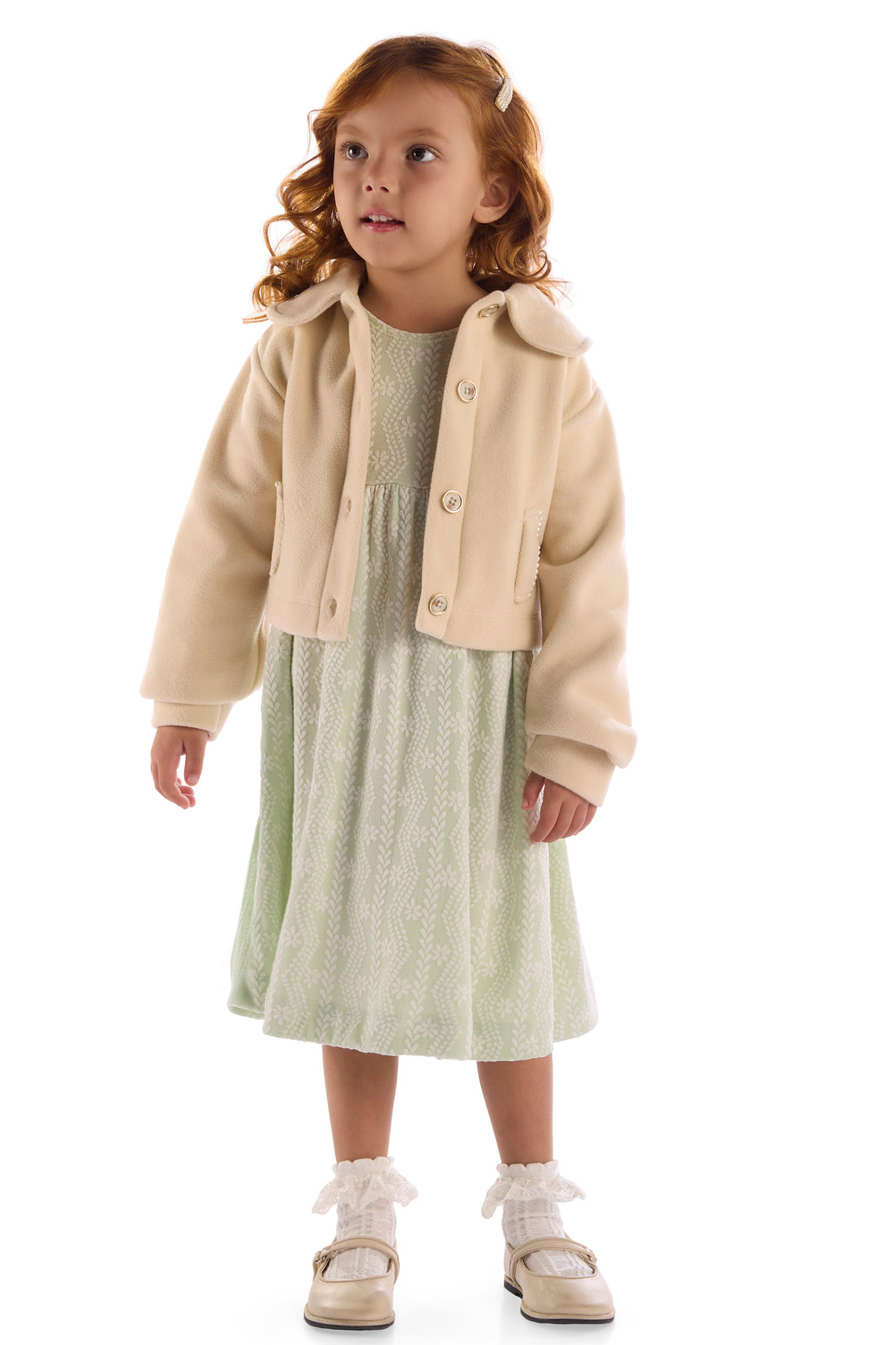 Vestido Manga Longa E Casaco Soft Bebê - Kiki Xodó